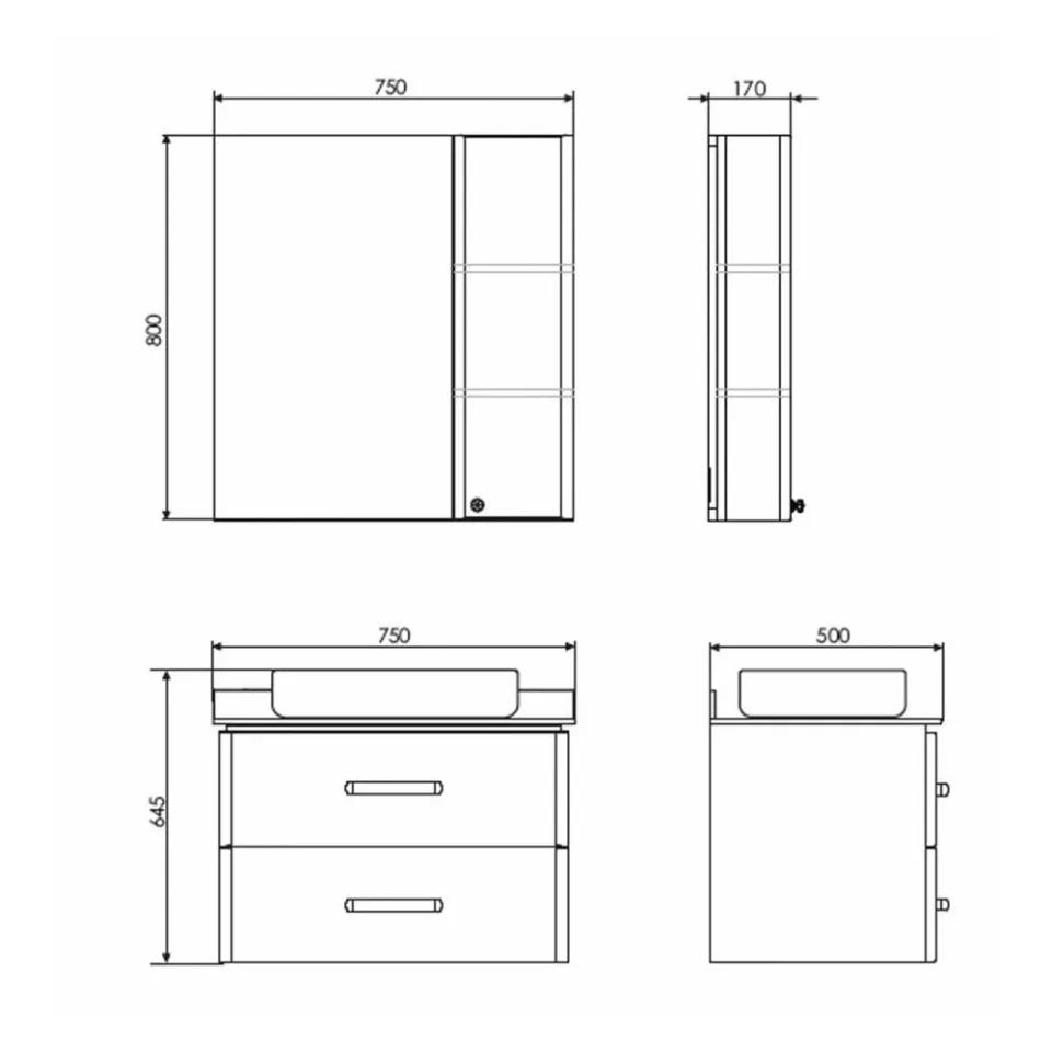 Зеркало-шкаф Comforty Амстердам 75 белый глянец L/R