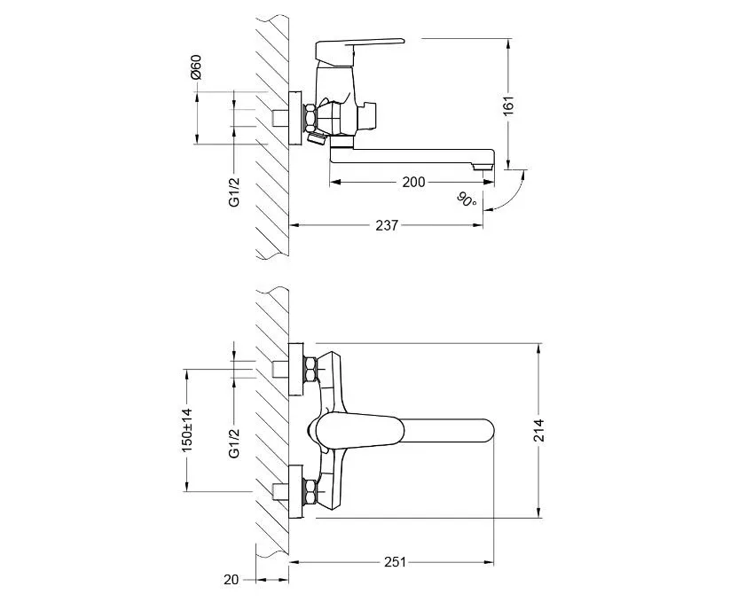 Смеситель Lemark Point LM0317C универсальный
