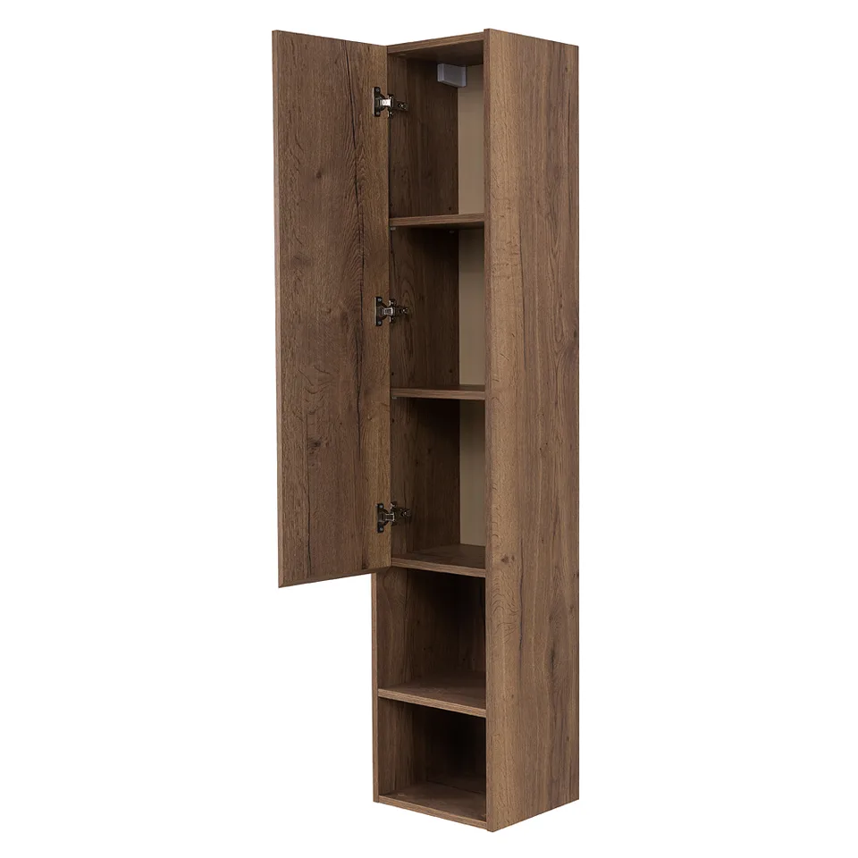 Шкаф подвесной BelBagno с распашной дверцей и открытой полкой KRAFT-1600-1A-SC-RT-L Rovere Tabacco, левый