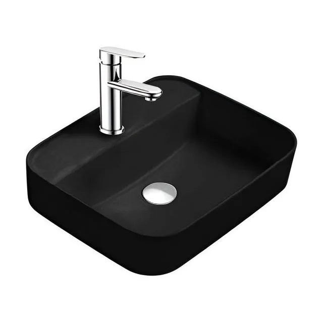 Раковина накладная для установки на столешницу AQUATEK ВЕГА AQ5506-MB 500*395*140, с отверстием под смеситель, матовый черный