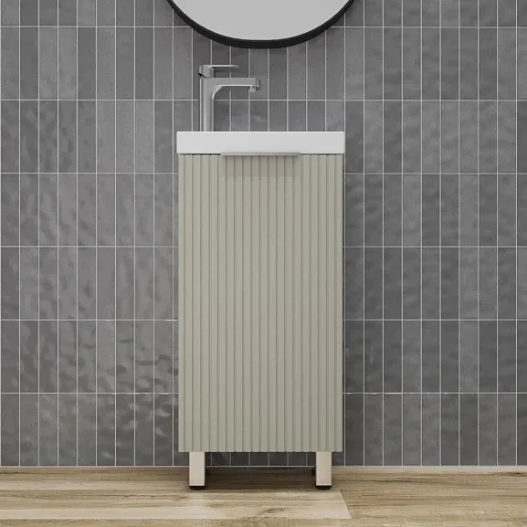 Тумба с раковиной Style Line Соло 40 L/R санд серая галька