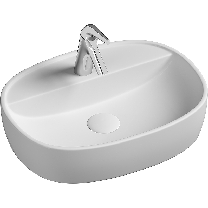 Раковина из сантехнического фарфора Ceramica Nova Элемент (Element) 50 см CN6036 накладная цвет белый