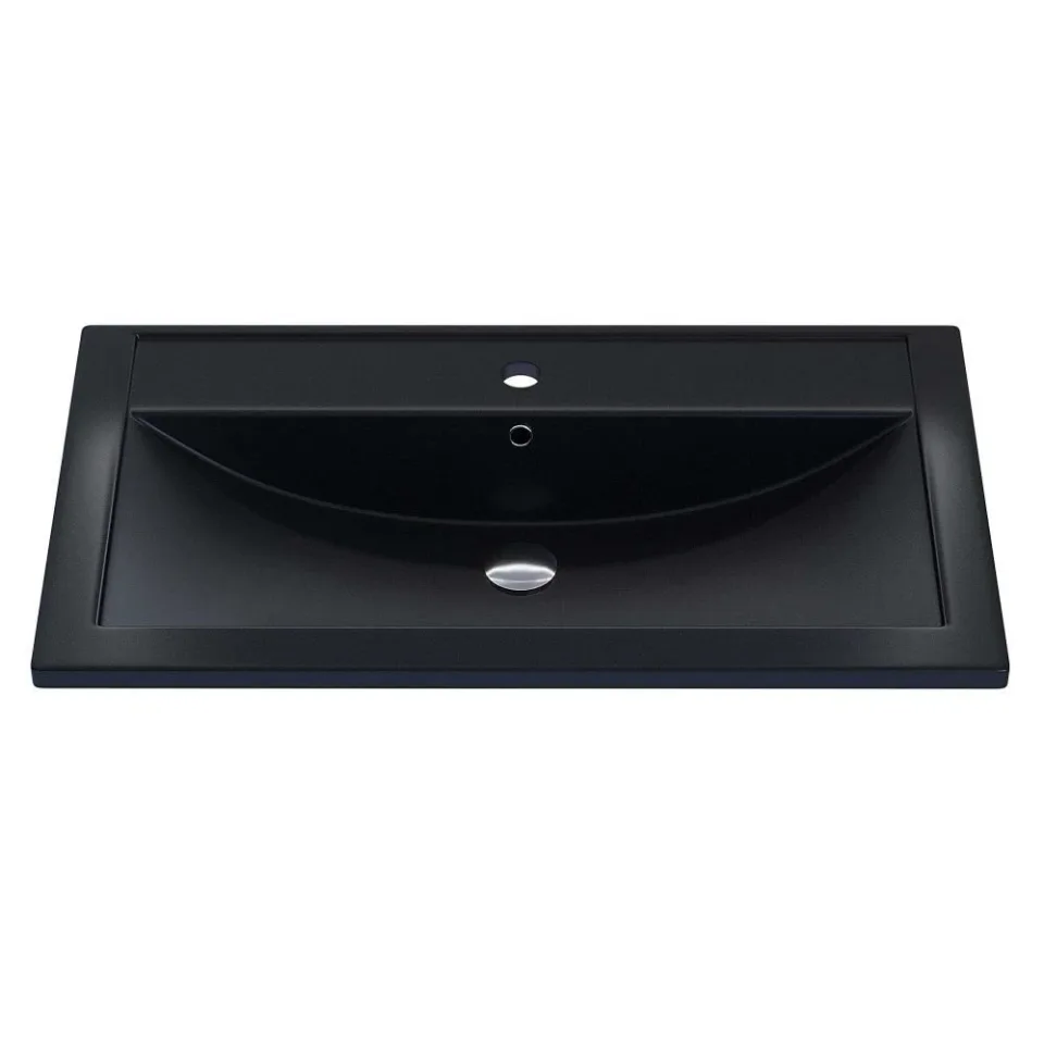 Встраиваемая раковина Uperwood Foster Quartz 80*45,5 черная матовая, космос
