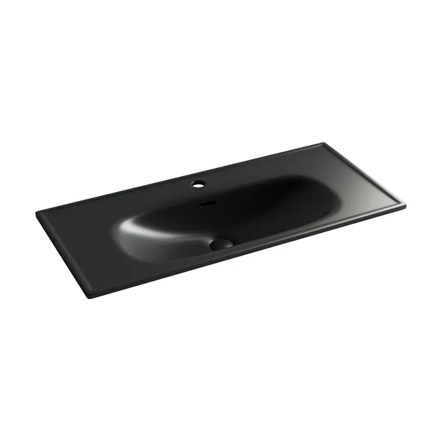 Раковина из сантехнического фарфора Ceramica Nova Сабо (Sabo) 100 см CN13003MB накладная цвет черный матовый