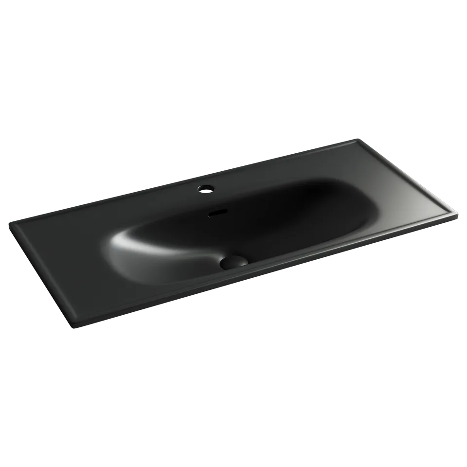 Раковина из сантехнического фарфора Ceramica Nova Сабо (Sabo) 100 см CN13003MB накладная цвет черный матовый