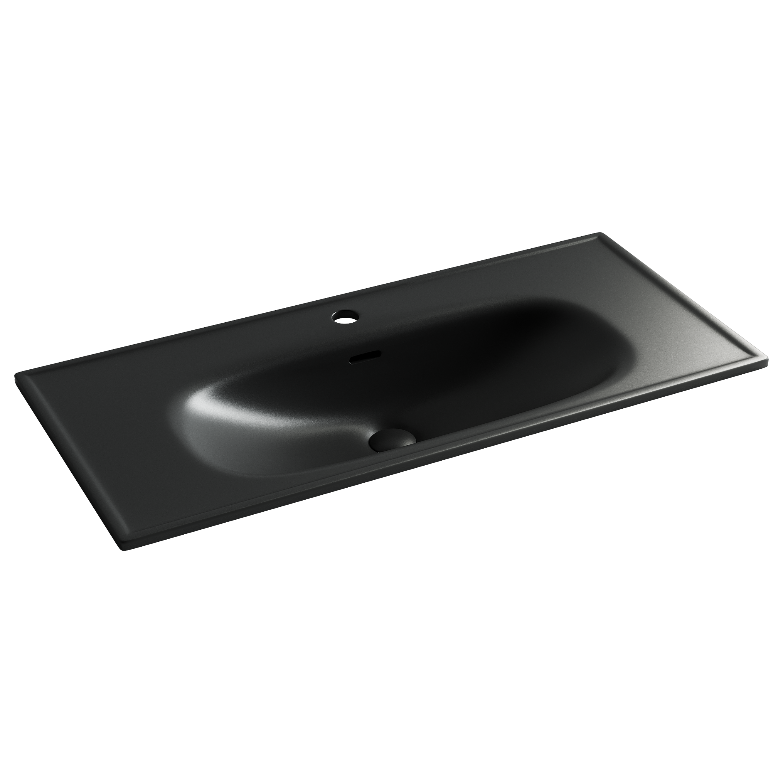 Раковина из сантехнического фарфора Ceramica Nova Сабо (Sabo) 100 см CN13003MB накладная цвет черный матовый
