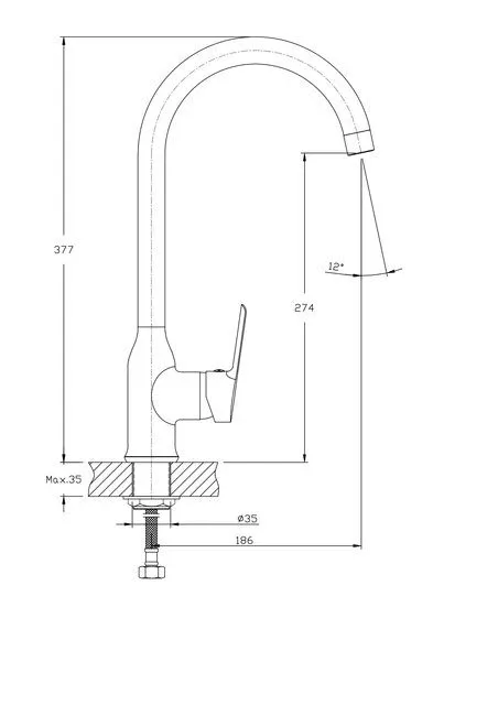 Смеситель Rush Victoria VI7135-22 для кухни хром