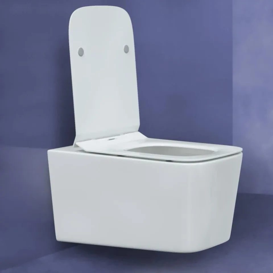 Подвесной унитаз Berges Floe 36*55 безободковый с крышкой-сиденьем микролифт Floe Slim SO