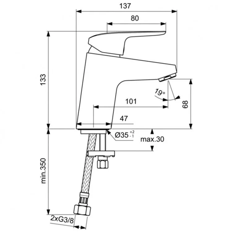 Смеситель Ideal Standard Ceraflex B1710AA для раковины