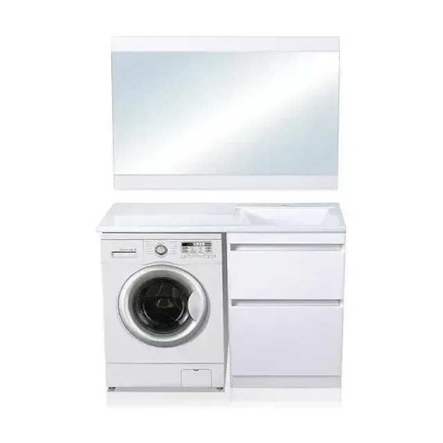 Комплект мебели Style Line Даллас 120 R Люкс напольный белый под стиральную машину