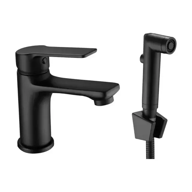 Смеситель Esko Singapore black SB 27H с гигиеническим душем, с аксессуарами