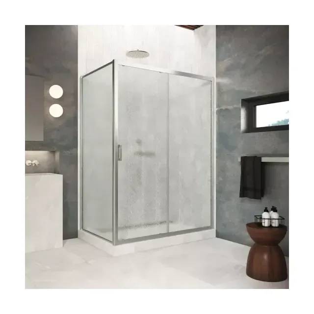 Душевой уголок ZP+ZPV Protec 165*95 04 02 профиль никель стекло шиншилла