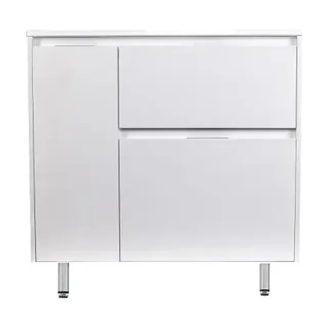 Тумба с раковиной Style Line Барселона 90 R с бельевой корзиной белая матовая
