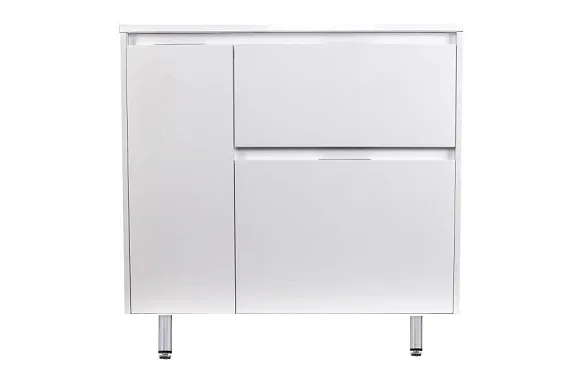 Тумба с раковиной Style Line Барселона 90 R с бельевой корзиной белая матовая
