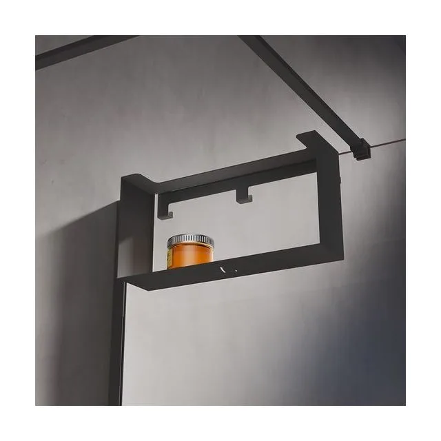 Полка для душевого ограждения Loft, 400x200x120, чёрный матовый