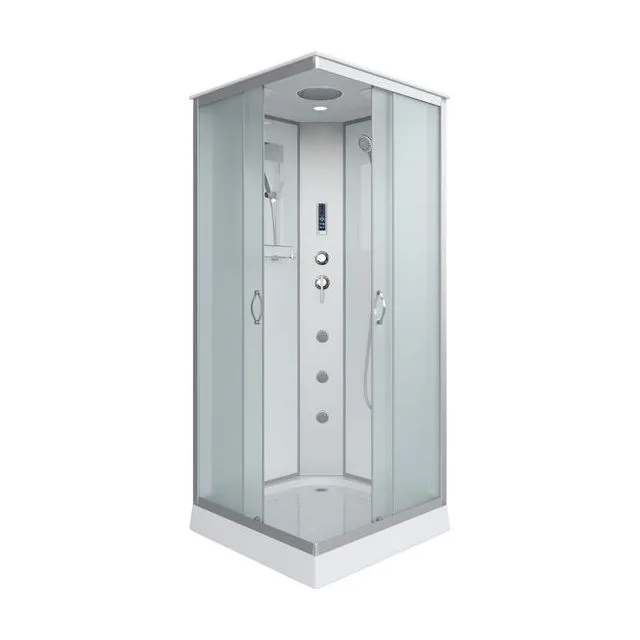 Душевая кабина Niagara Classic NG-1101-14F (90х90х215) низкий поддон(13см),стекло матовое,3 места с полкой