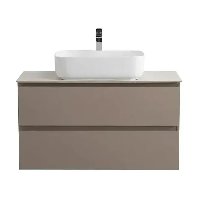 Тумба с раковиной BelBagno Крафт (Kraft) 80 бежевая матовая (столешница белый матовый)