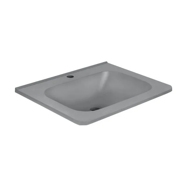 Раковина из искусственного камня Vincea 60 см VCB-2VP600G встраиваемая цвет серый