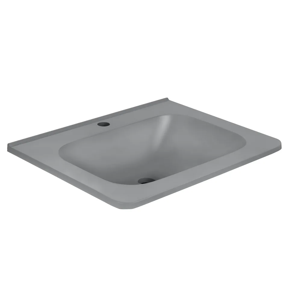 Раковина из искусственного камня Vincea 60 см VCB-2VP600G встраиваемая цвет серый