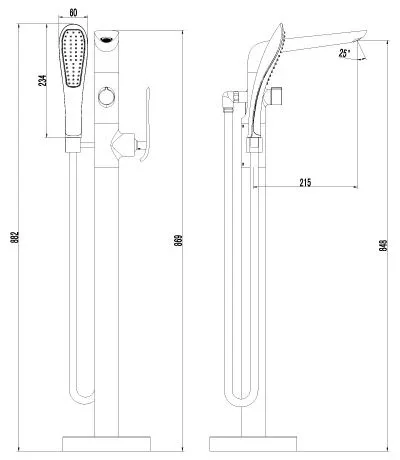 Напольный смеситель Lemark Melange LM4944CW хром/белый
