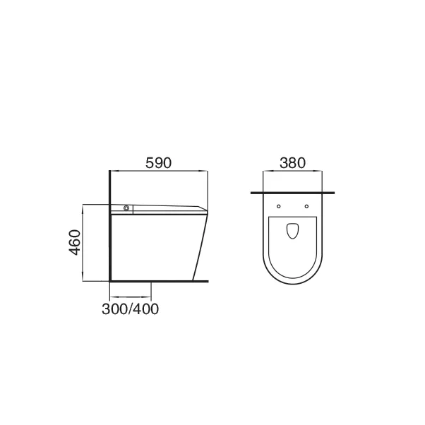 Унитаз приставной Grossman Smart GR-PR-5702 (580х380х460) белый, выпуск в стену, 1 место