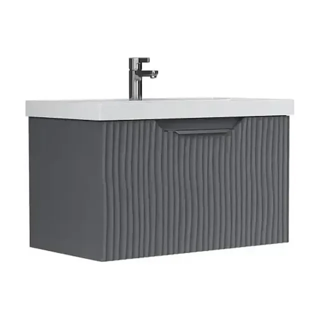 Тумба с раковиной EQUIL Мираж/Mirage 80 графит софт (раковина Prime 80 78857 (80))