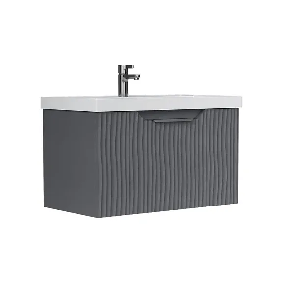 Тумба с раковиной EQUIL Мираж/Mirage 80 графит софт (раковина Prime 80 78857 (80))