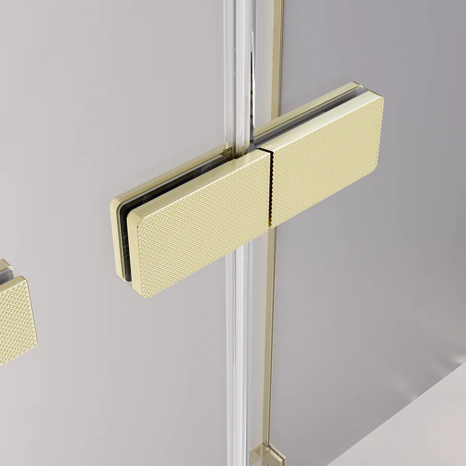 Боковая панель Veconi Premium Alassio SP G, 800x2000, брашированное золото, стекло прозрачное осветленное