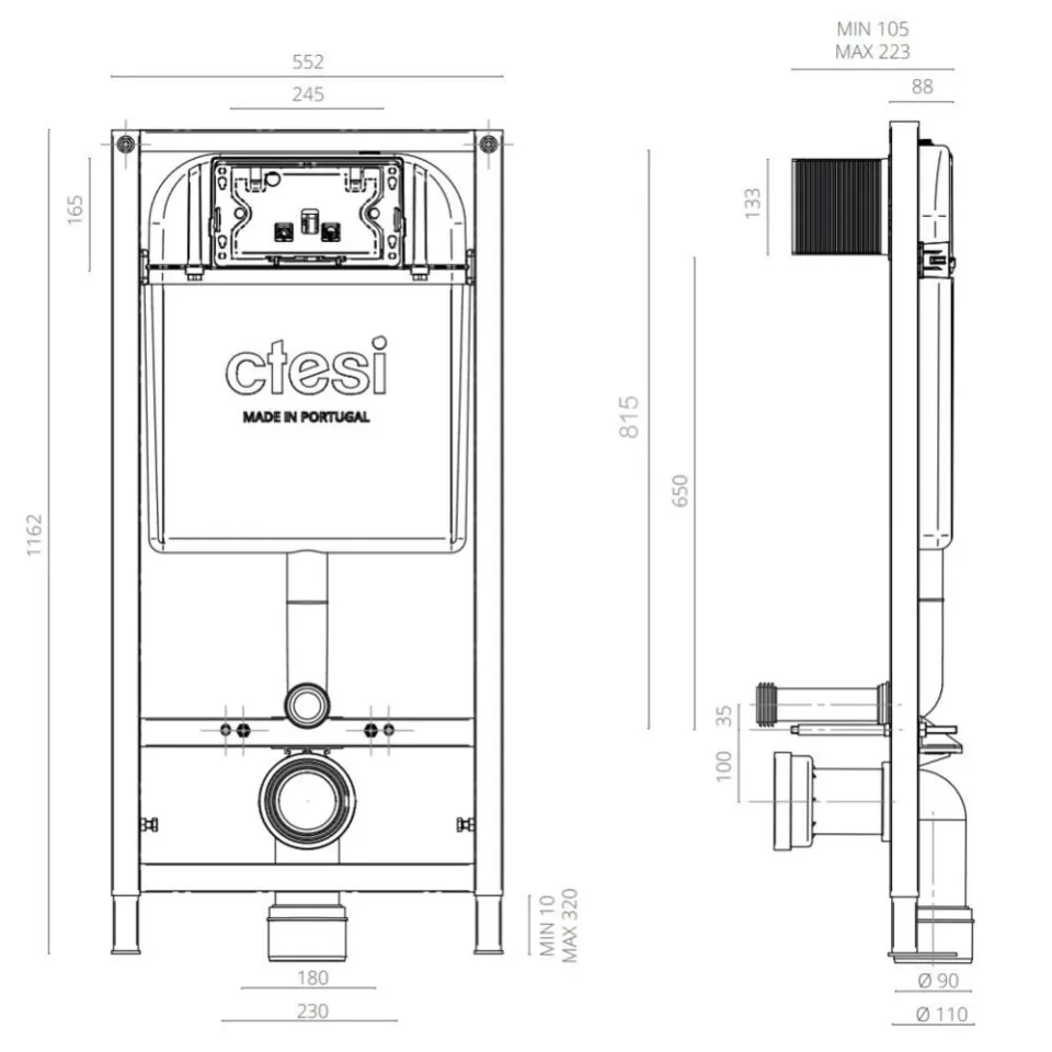 Система инсталляции для унитазов Ctesi Solid BK0200240
