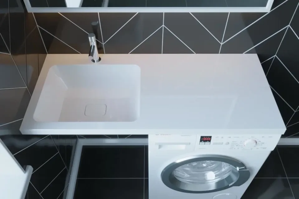Полувстраиваемая раковина Madera Kamilla 110*48 L для установки над стиральной машиной