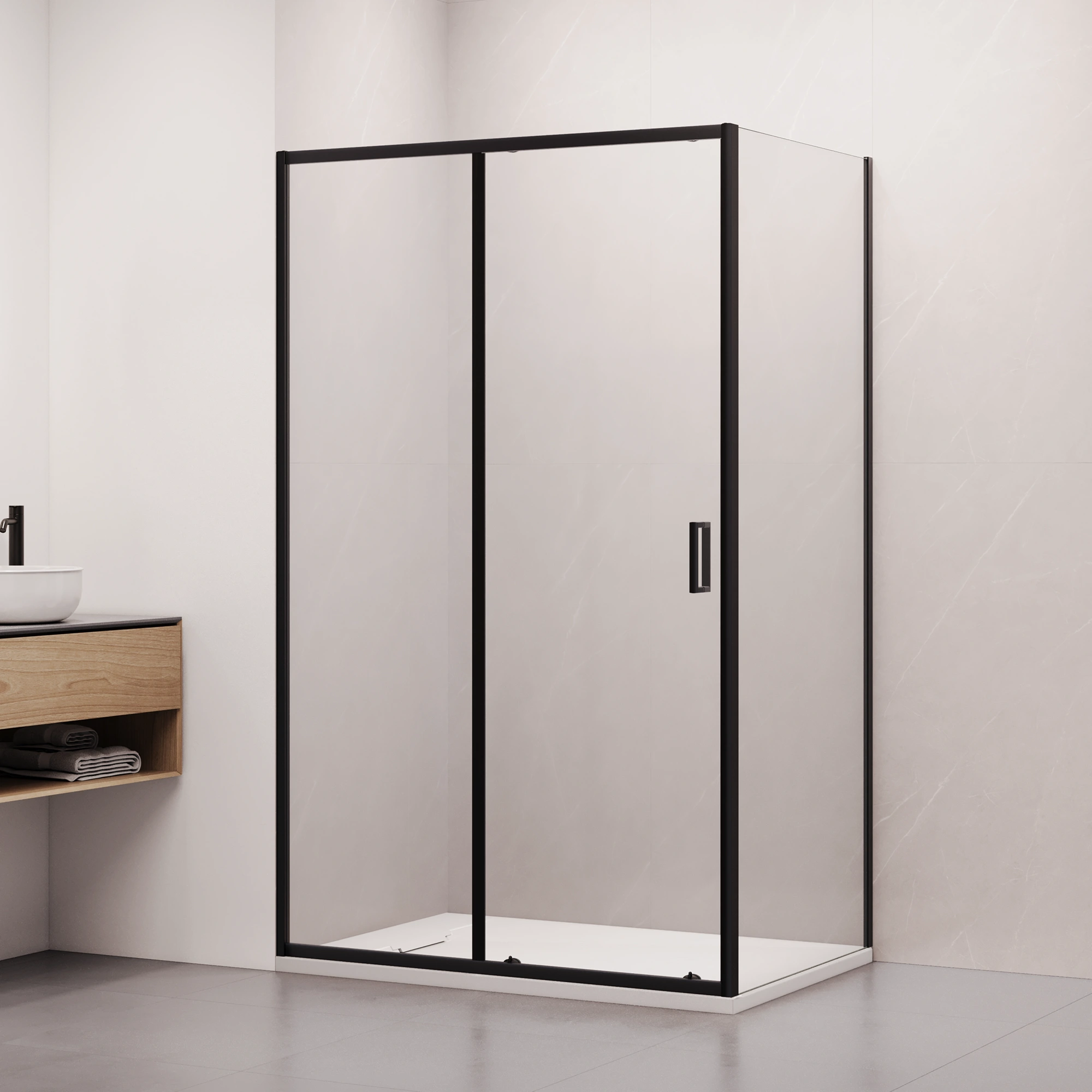 Душевой уголок RGW CL-145B — 1200x800, прозрачное, профиль черный