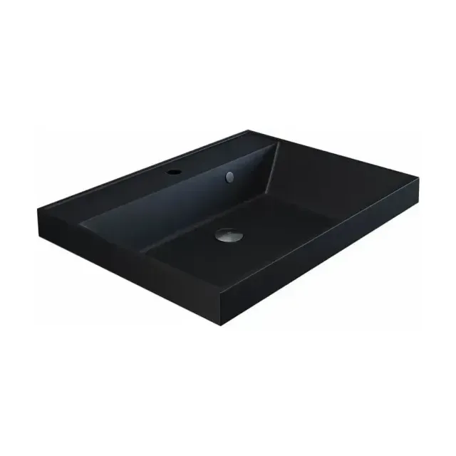 Встраиваемая раковина Uperwood Classic Quartz 60*45 черная матовая, космос