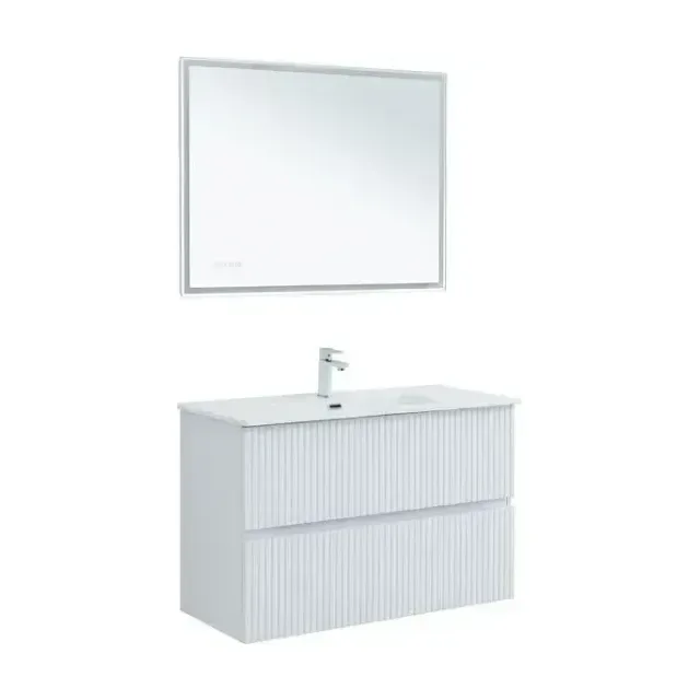 Комплект мебели Aquanet Джейн 100 белый матовый (раковина Flat 100)