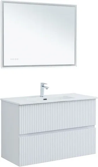 Комплект мебели Aquanet Джейн 100 белый матовый (раковина Flat 100)