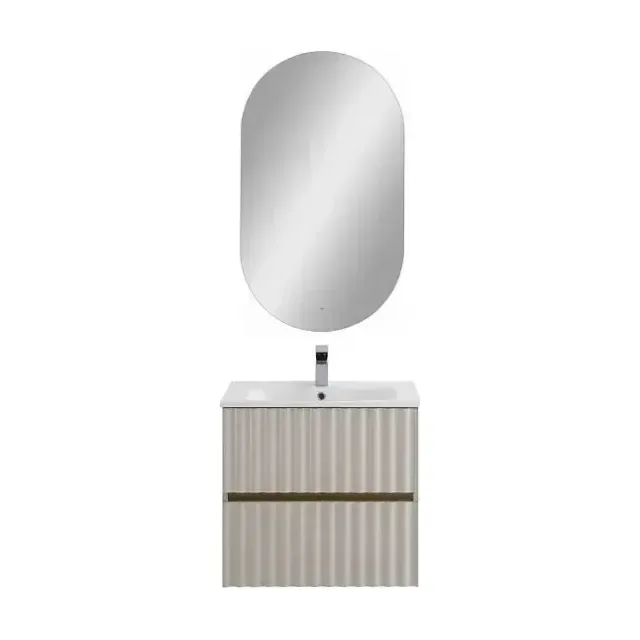 Комплект мебели Art&Max Элегант/Elegant 60 с LED подсветкой ручек светло-серый матовый