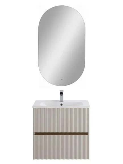 Комплект мебели Art&Max Элегант/Elegant 60 с LED подсветкой ручек светло-серый матовый