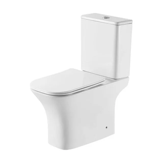 Унитаз напольный Grossman Classic GR-4464SQ-K26 (640х355х795) безободковый,белый с тонкой крышкой,микролифт,смыв торнадо