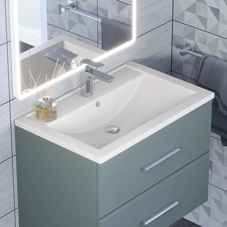 Встраиваемая раковина Uperwood Foster Quartz 70*45,5 белая матовая, жасмин