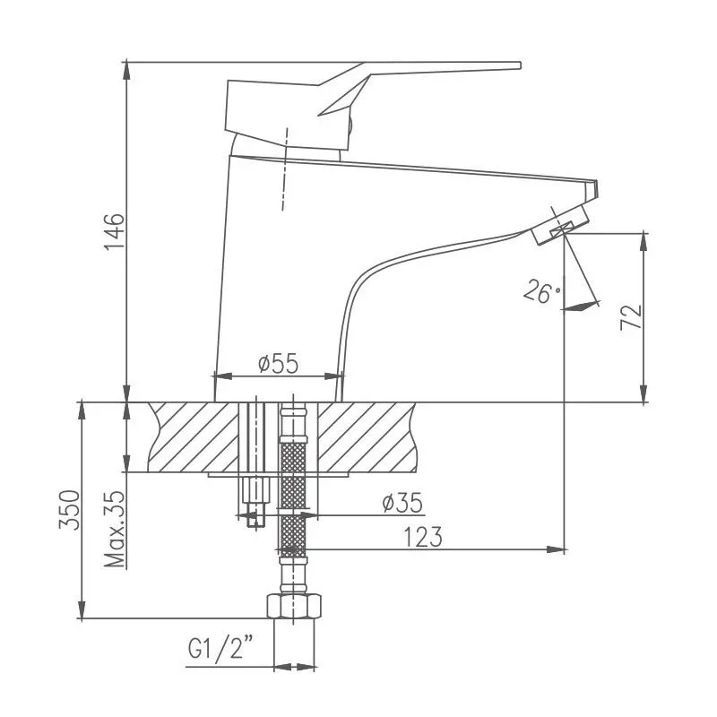 Смеситель Haiba HB1063 для раковины хром
