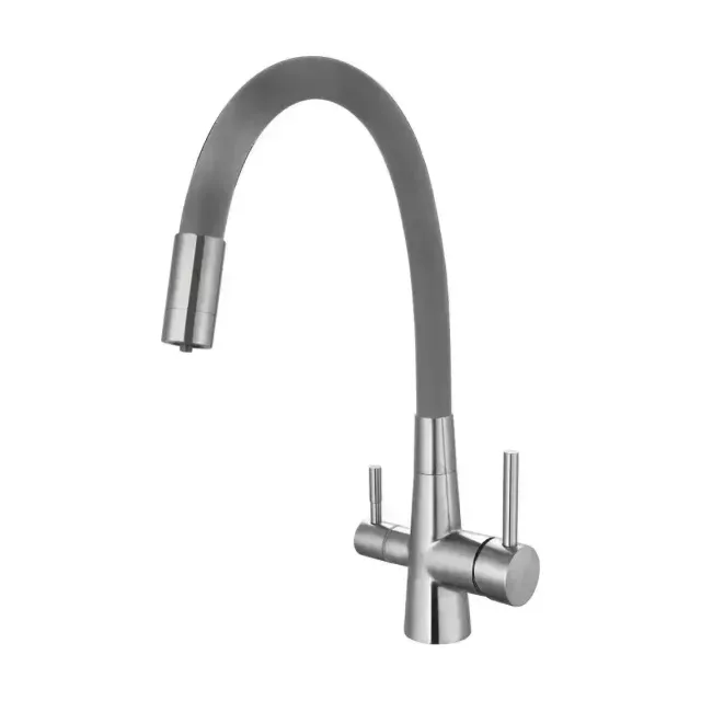 Смеситель Esko Coral CL 03 G для кухни с подключением к фильтру, нержавеющая сталь, серый