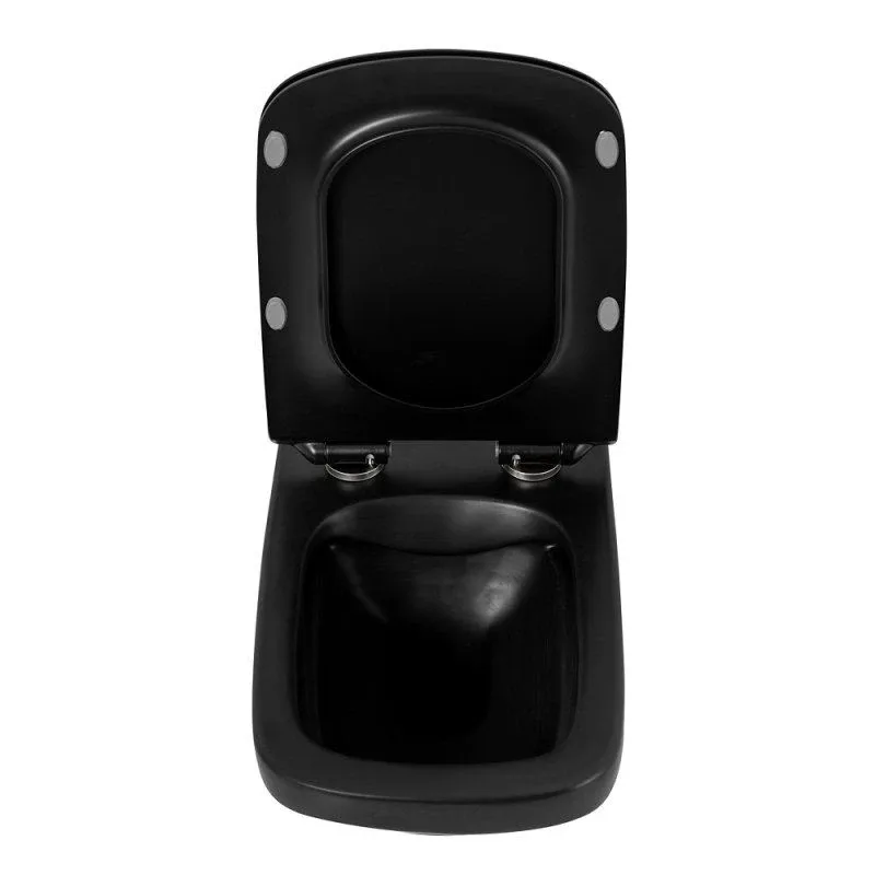 Подвесной унитаз BelBagno Села (Sela) BB3201CHR-MB 36*54 безободковый,черный матовый