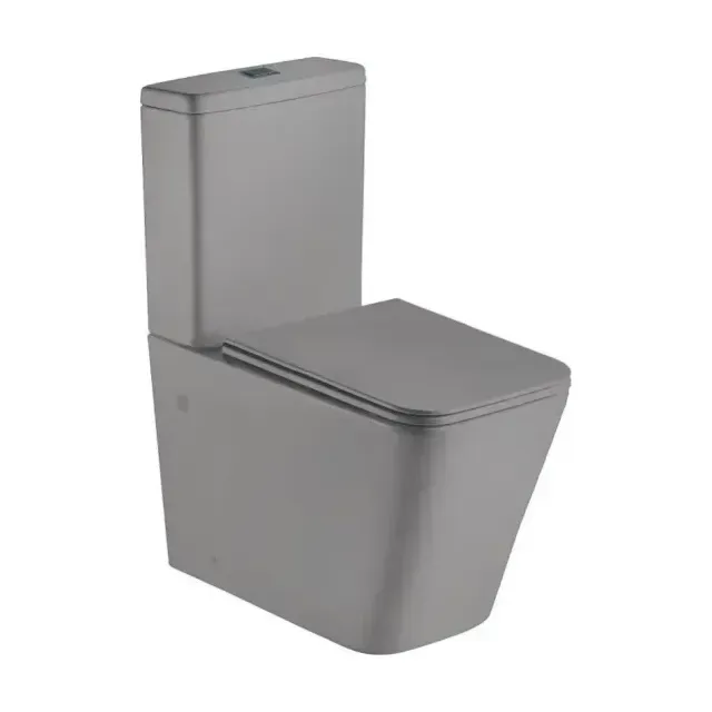 Унитаз-компакт WeltWasser Gelbach 001 XL MT-GR 37,5*67,5 серый матовый безободковый с крышкой-сиденьем микролифт Slim