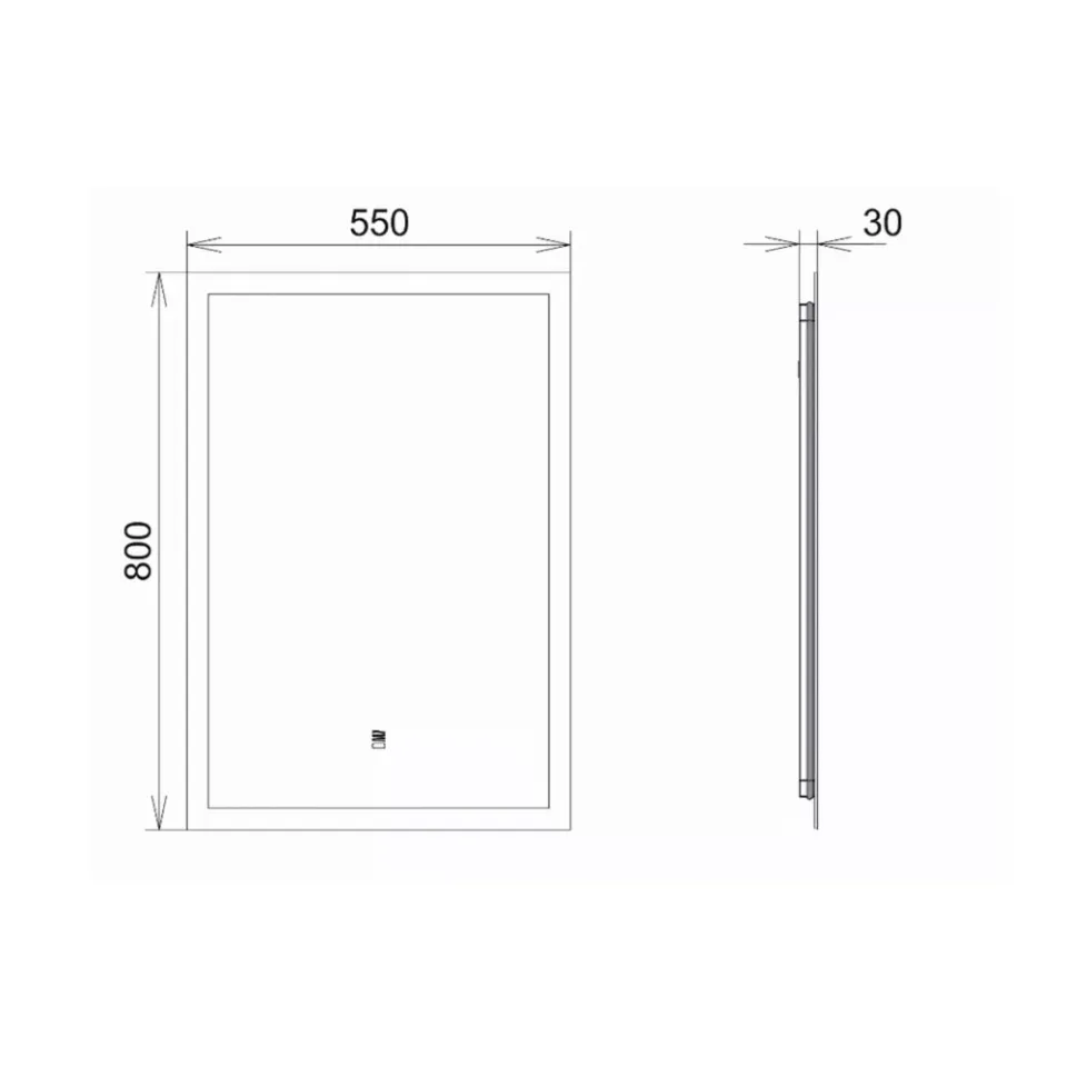 Зеркало Comforty Эдельвейс 55 LED-подсветка, бесконтактный сенсор, антизапотевание