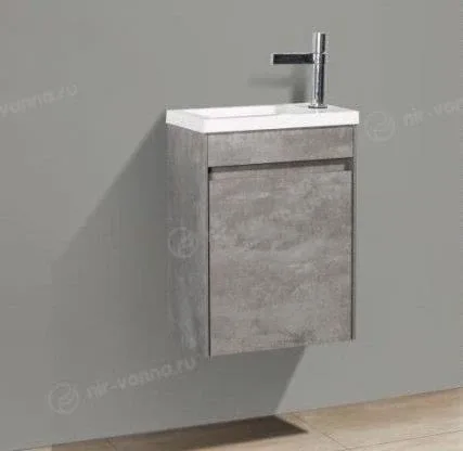 Тумба с раковиной BelBagno Пьетра (Pietra) Мини (Mini) 46 левая цемент штукатурка