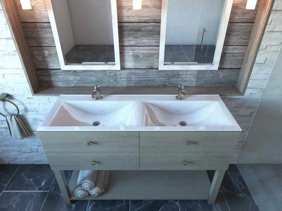 Встраиваемая раковина Madera Pulsus 140*48 двойная
