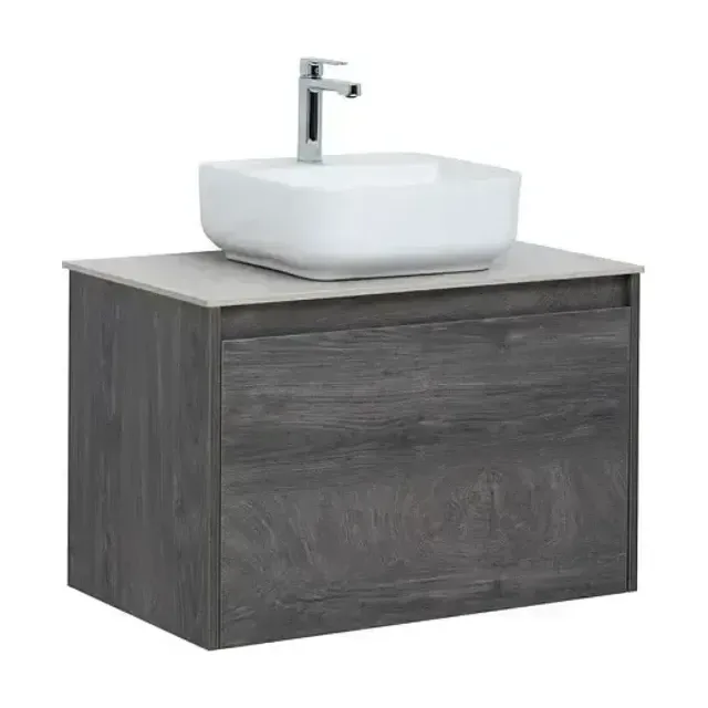 Тумба с раковиной Aquanet Nova Lite 75 дуб рошелье (1 ящик) (раковина City-2)