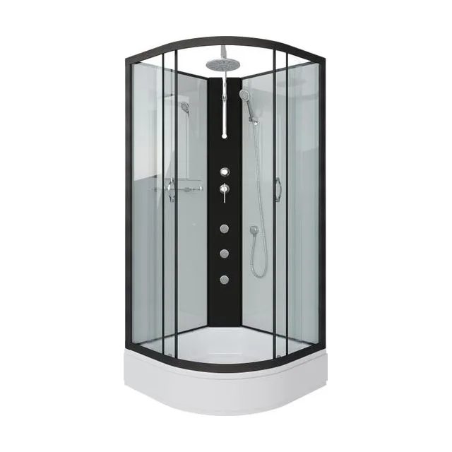 Душевая кабина Niagara Classic NG-6703-14BKTG (80х80х210) средний поддон(26см),черный,стекло прозрачное
