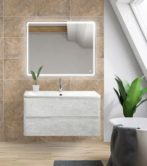 Комплект мебели BelBagno Албано (Albano) 90 серый цемент Верона