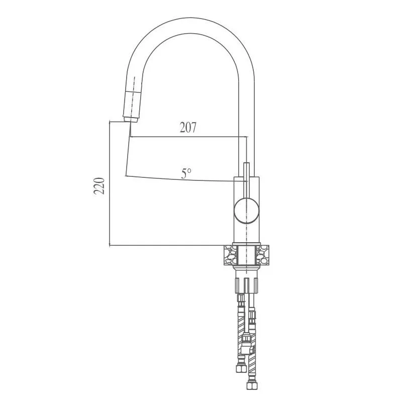 Смеситель Haiba HB70304-5 для кухни сталь матовая