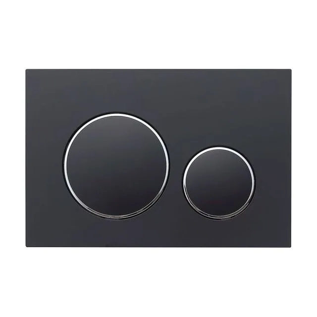 Кнопка смыва Veconi FLUSH V10, FLV10-BC, 240х162х7, пластик, черный матовый кайма - хром глянец